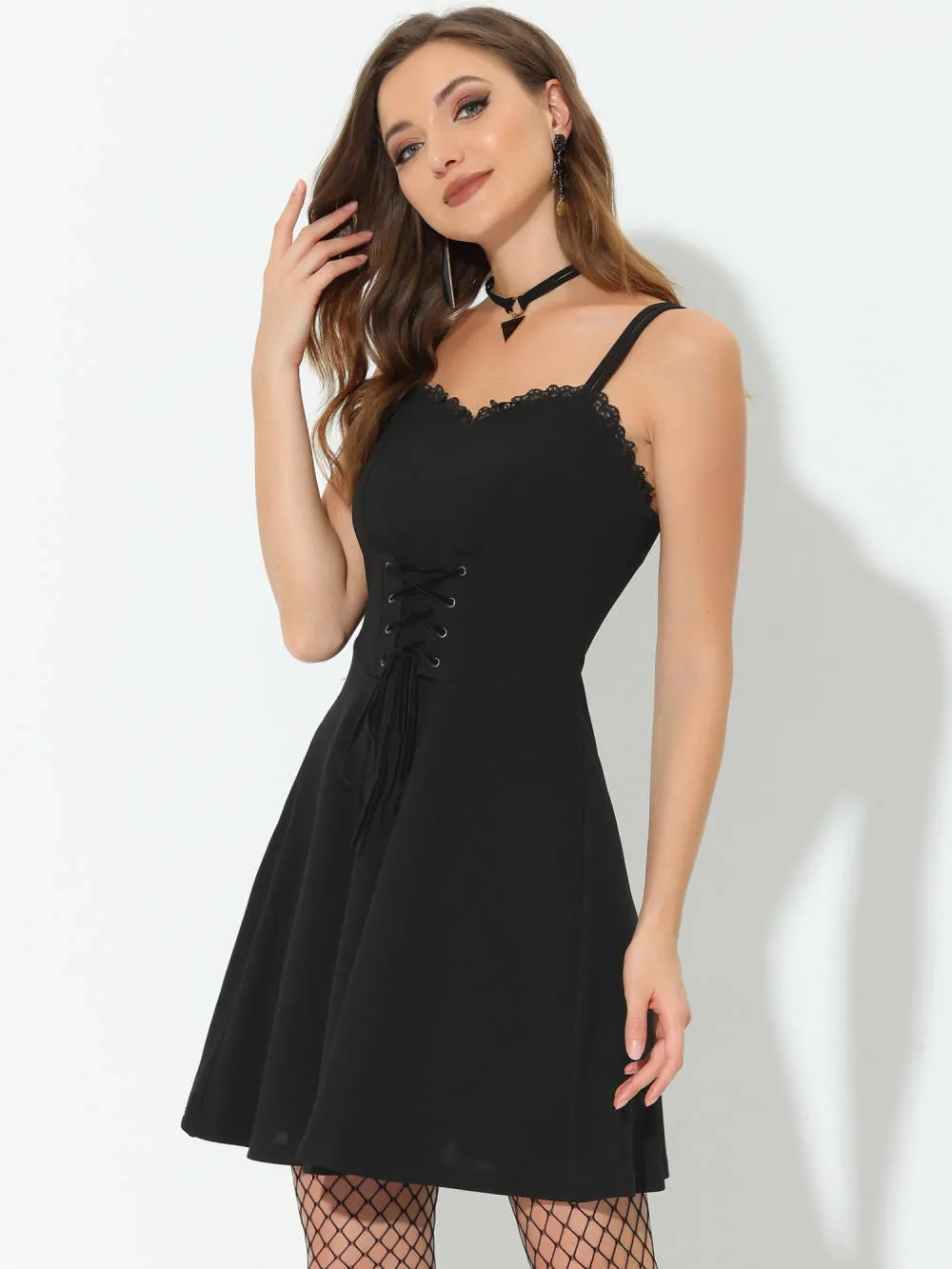Allegra K- Lace Up Adjustable Spaghetti Strap Sleeveless Cami Dress sold by Reitmans product image thumbnail 3