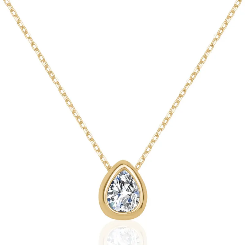 Club Rochelier 5A Cubic Zirconia Teardrop Minimalist Necklace sold by Reitmans