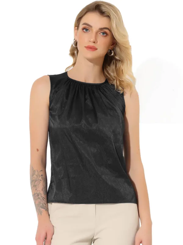 Allegra K - Satin Sleeveless Pleated Tank Top sold by Reitmans