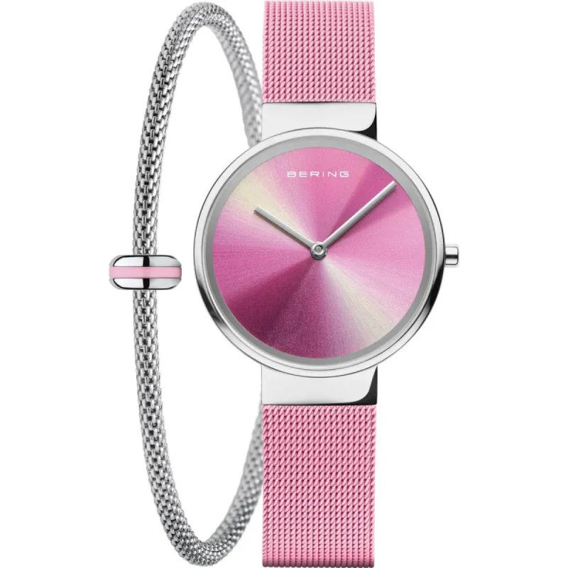 BERING - 31mm Ladies Classic Stainless Steel Watch In Yellow Gold/Green sold by Reitmans