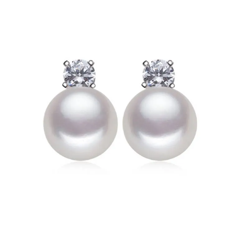 White Freshwater Pearl & Circular CZ Stud Earrings - Signature Pearls sold by Reitmans