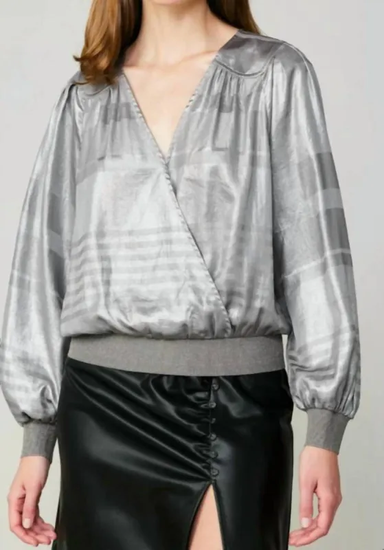 current air - Metallic Surplice Blouse sold by Reitmans