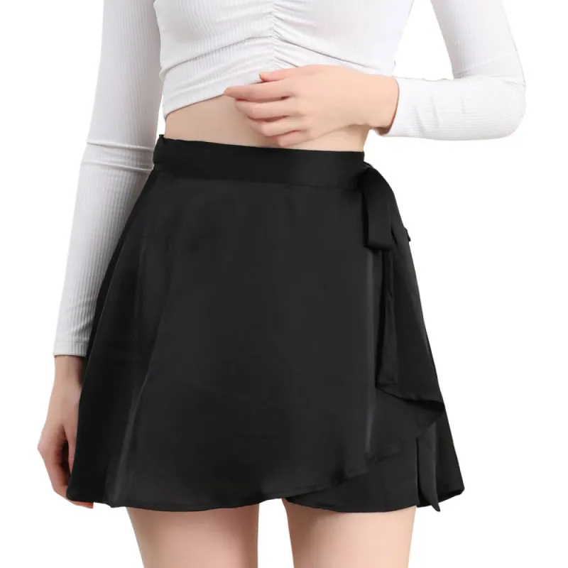 Allegra K- Satin Mini Wrap Skater Skirt sold by Reitmans