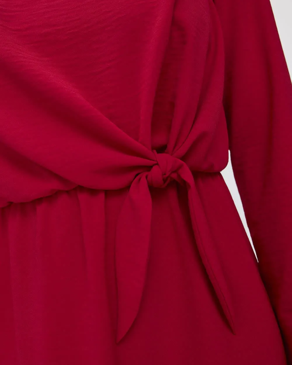 Long-Sleeve Boat-Neck Dress with Knot Detail sold by Reitmans product image thumbnail 4