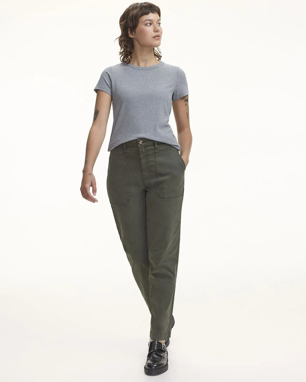 Tapered-Leg High-Rise Utility Pant - Petite sold by Reitmans product image thumbnail 3