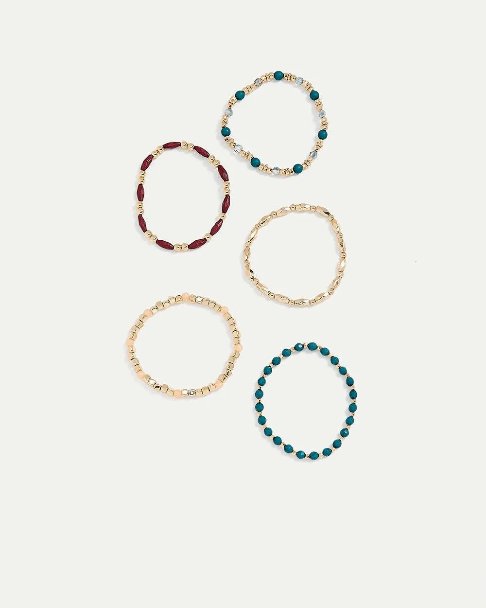 Colourful Beaded Elastic Bracelets - Set of 5 sold by Reitmans product image thumbnail 2