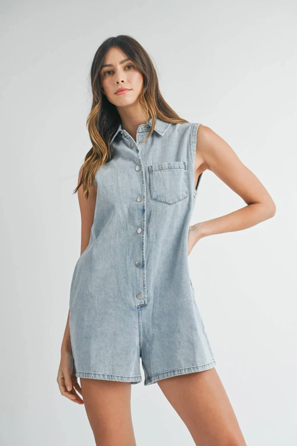 Evercado - Sleeveless Denim Romper sold by Reitmans product image thumbnail 5