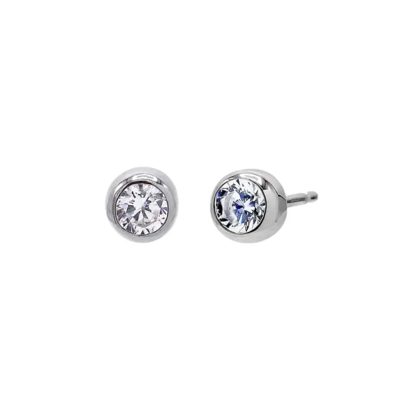 CZ Round Bezel Stud Earring 14K sold by Reitmans