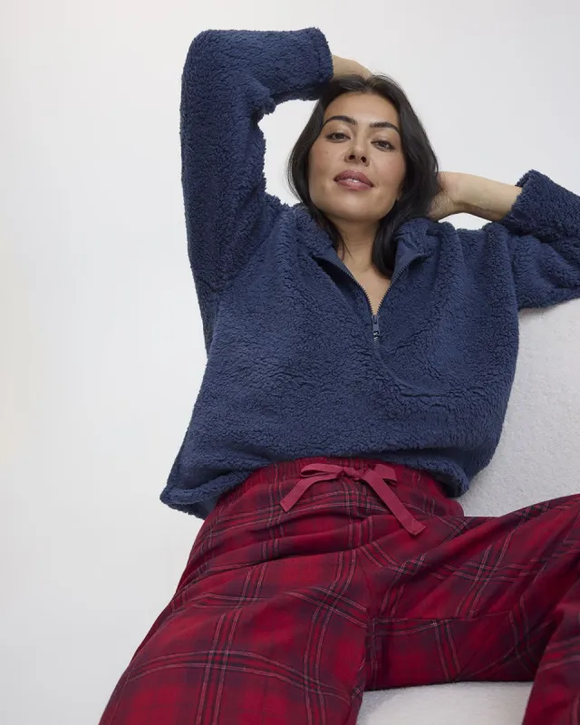 Long-Sleeve Mock-Neck Sherpa Pullover with Half-Zip sold by Reitmans