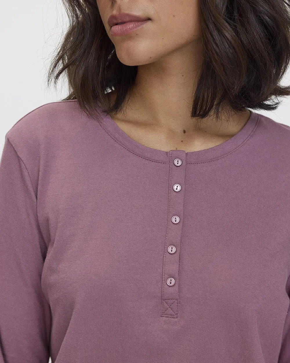 Long-Sleeve Top and Jogger Cotton Pyjama Set sold by Reitmans product image thumbnail 4