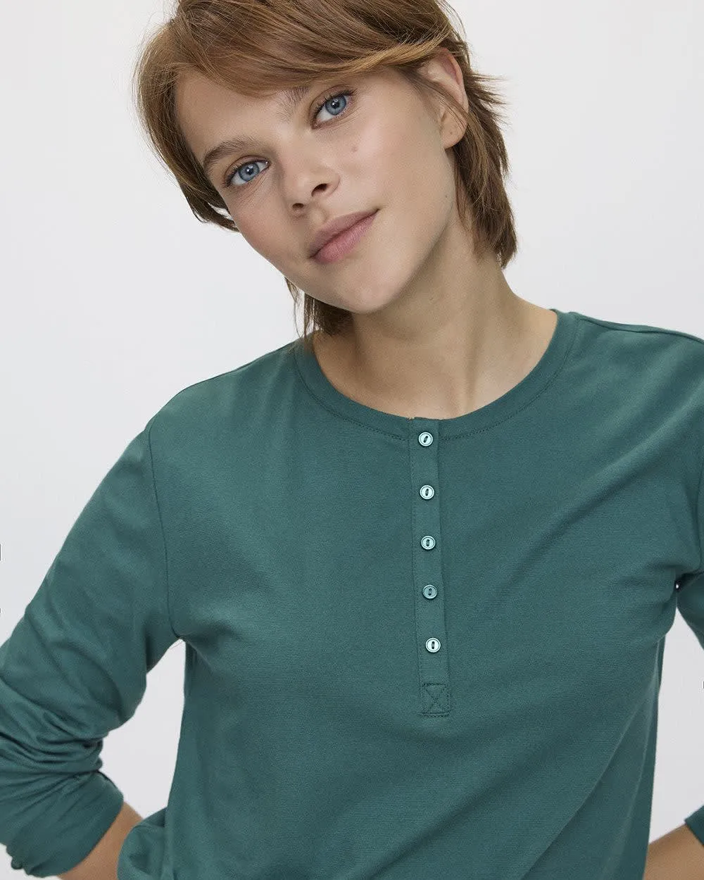 Long-Sleeve Top and Jogger Cotton Pyjama Set sold by Reitmans product image thumbnail 5