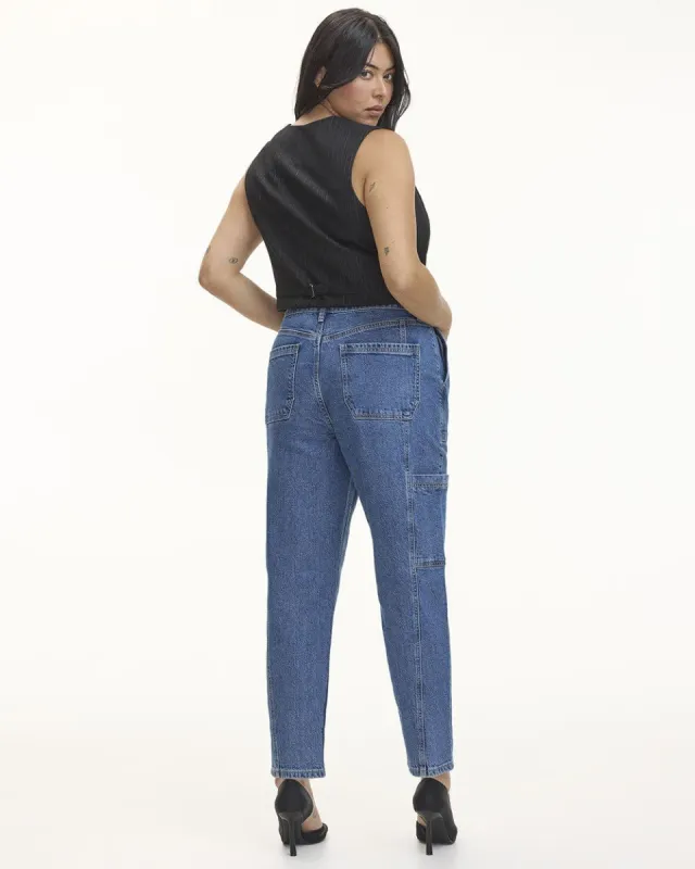 Tapered-Leg High-Rise Cargo Jean - The Mom Jeans sold by Reitmans
