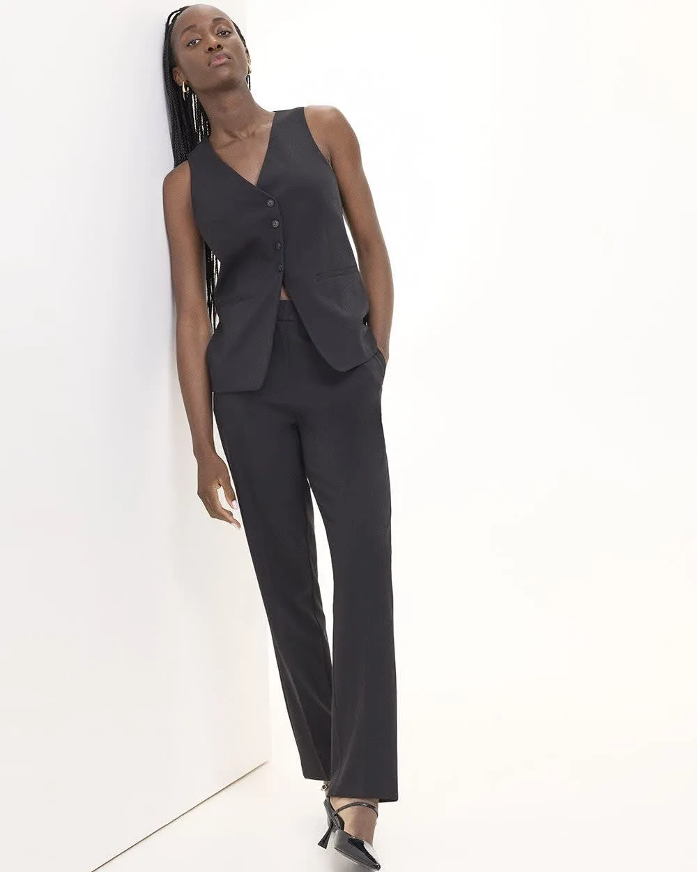 Straight-Leg High-Rise Pant - The Timeless - Tall sold by Reitmans