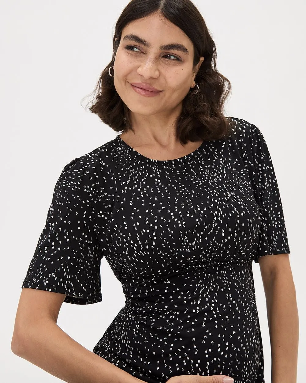 Short-Sleeve Crew-Neck Midi Dress - Thyme Maternity sold by Reitmans product image thumbnail 4