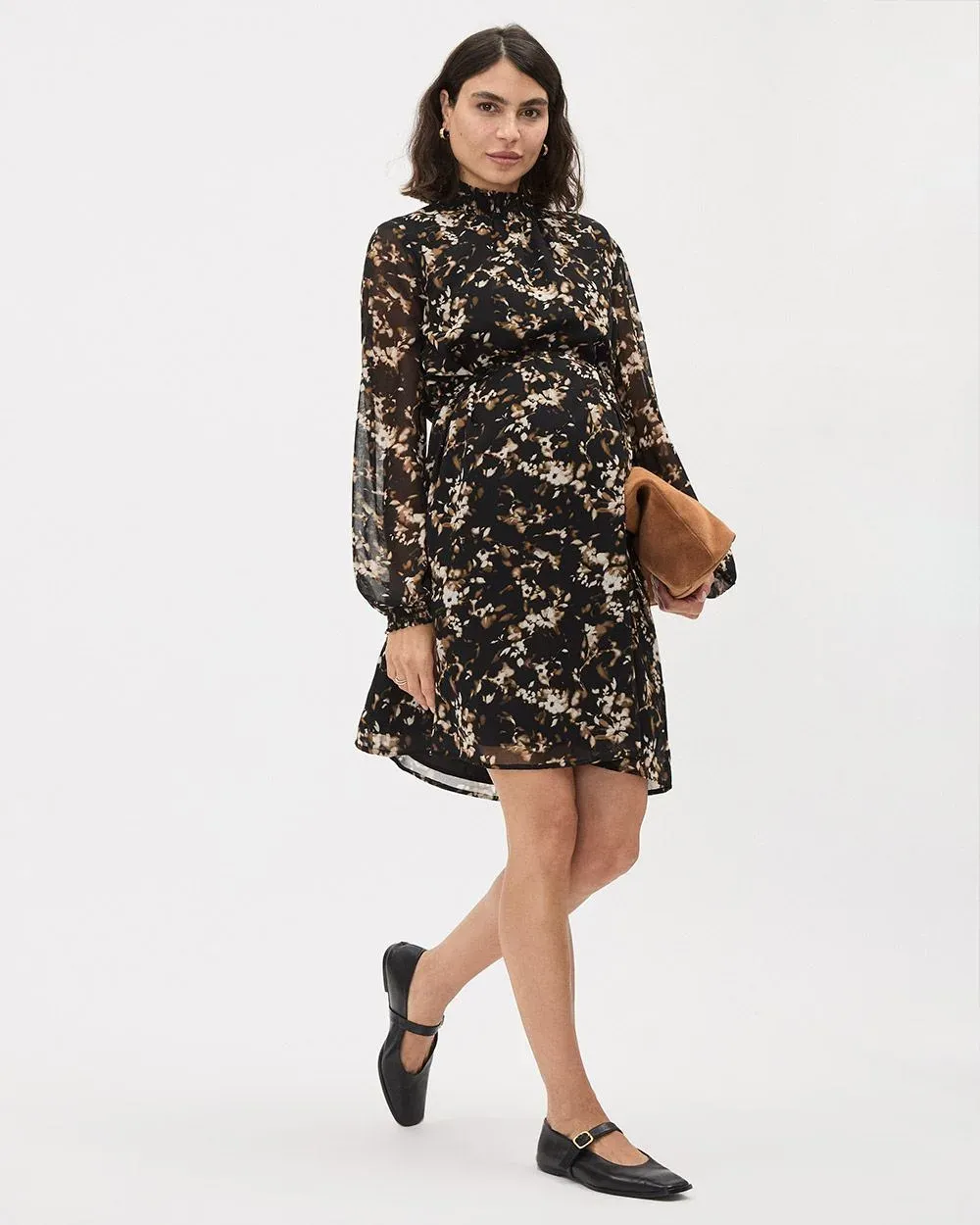 Long-Sleeve Mock-Neck Dress - Thyme Maternity sold by Reitmans product image thumbnail 5