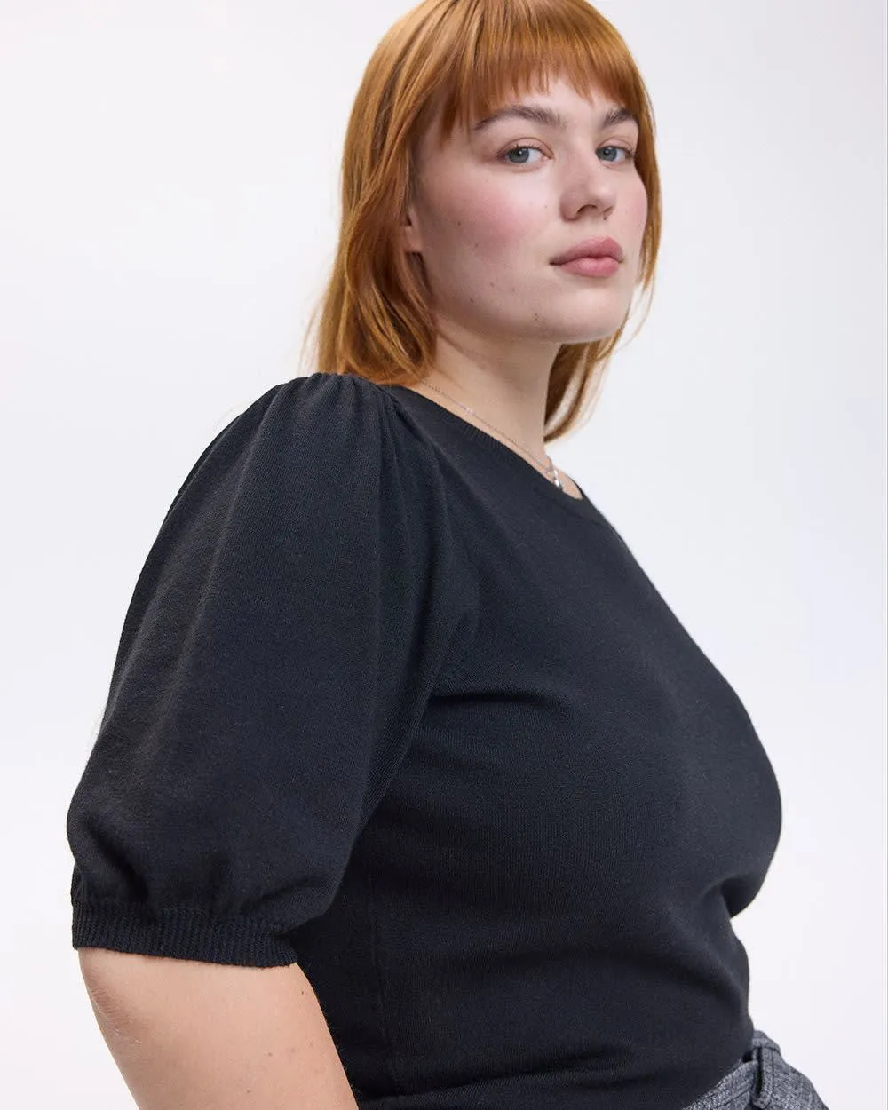 Puffy-Elbow-Sleeve Crew-Neck Sweater sold by Reitmans product image thumbnail 4