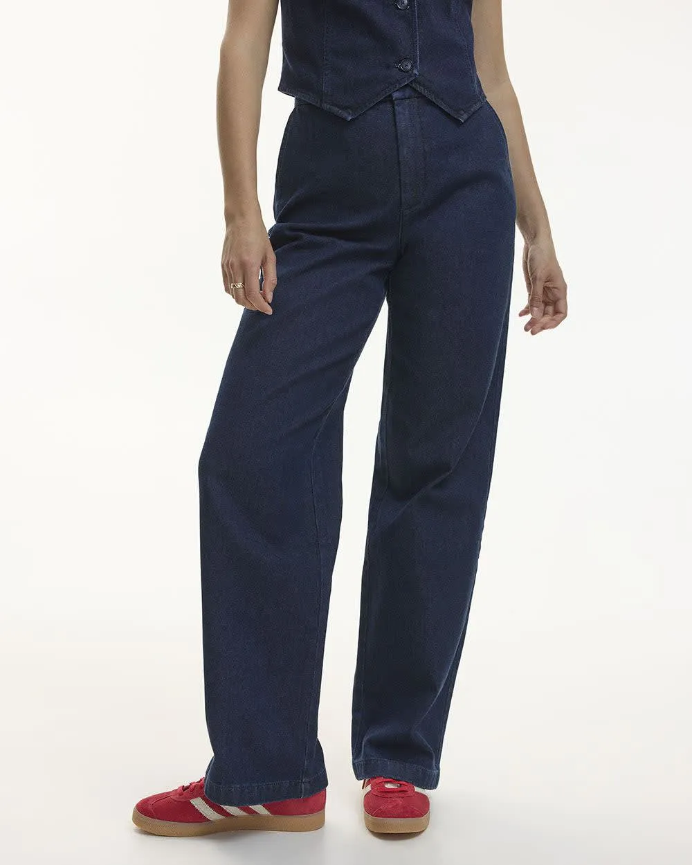 Wide-Leg High-Rise Denim Trousers - Tall sold by Reitmans product image thumbnail 3