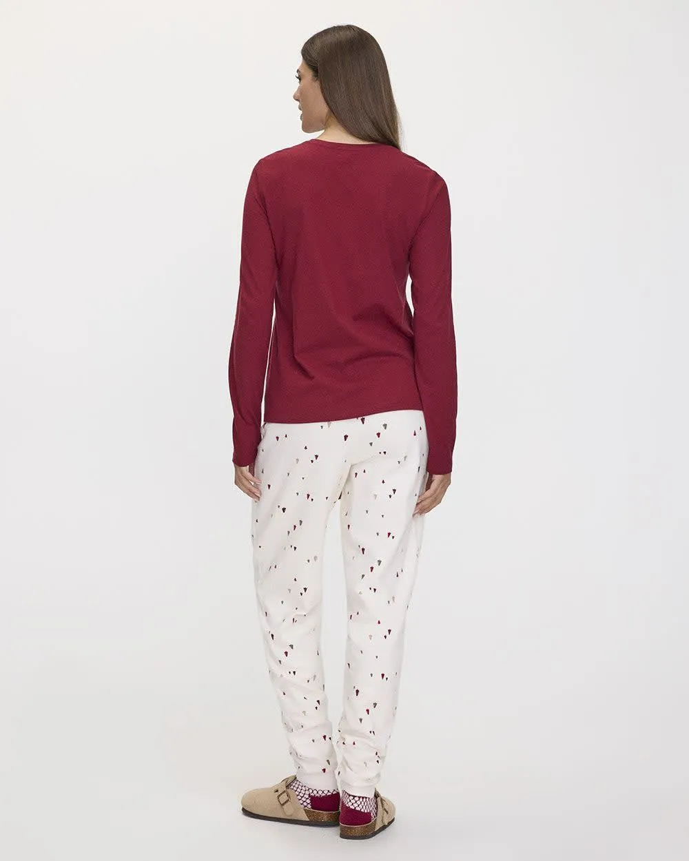 Long-Sleeve Top and Flannel Jogger Pyjama Set sold by Reitmans product image thumbnail 2