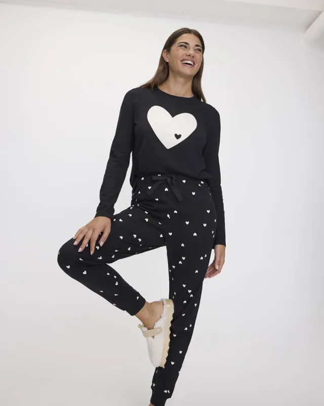 Long-Sleeve Top and Jogger Cotton Pyjama Set sold by Reitmans