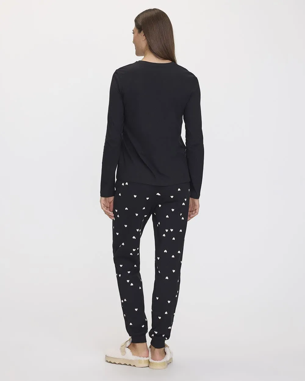 Long-Sleeve Top and Jogger Cotton Pyjama Set sold by Reitmans product image thumbnail 2