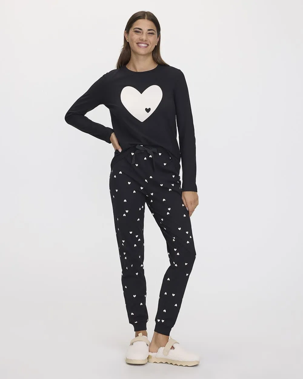 Long-Sleeve Top and Jogger Cotton Pyjama Set sold by Reitmans product image thumbnail 3