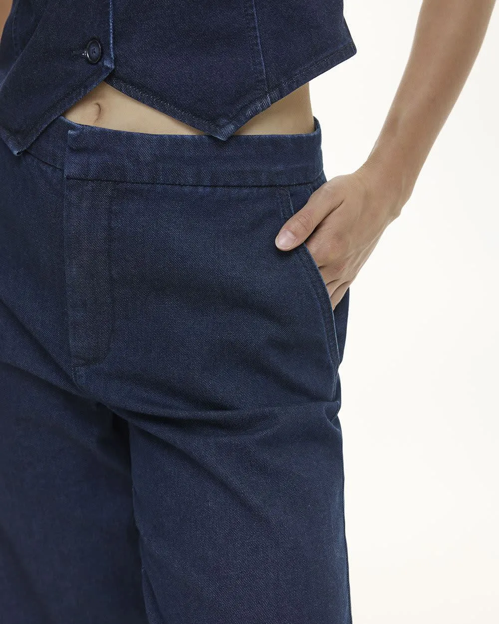 Wide-Leg High-Rise Denim Trousers sold by Reitmans product image thumbnail 4