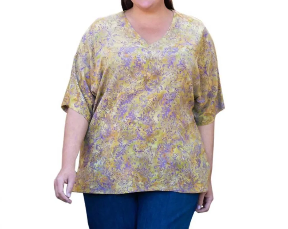 On The Plus Side - Rayon Short Sleeve V-Neck Blouse - Plus sold by Reitmans