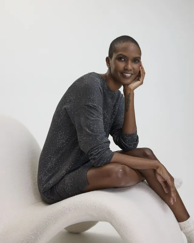 Long-Sleeve Crew-Neck French Terry Nightie- R Line sold by Reitmans