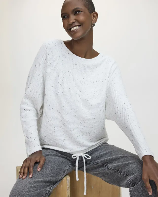 Long-Sleeve Boat-Neck Ribbed Sweater with Drawstring sold by Reitmans