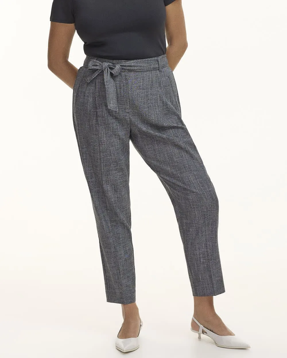 Tapered-Leg High-Rise Pant with Sash - The Timeless sold by Reitmans product image thumbnail 4