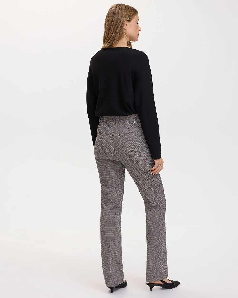 Straight-Leg High-Rise Houndstooth Pants - The Iconic (R) - Petite sold by Reitmans product image thumbnail 2