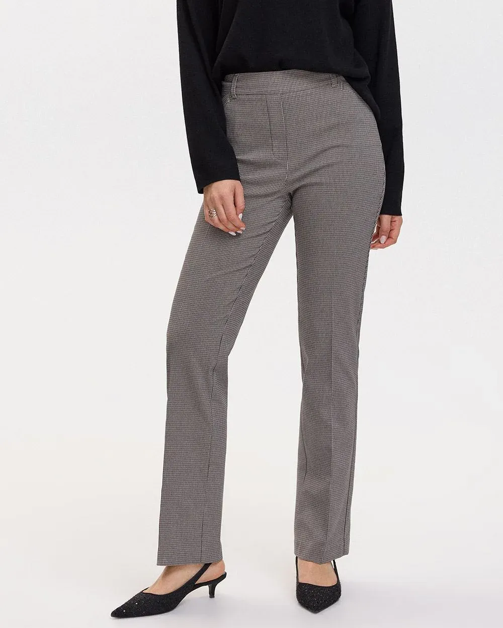 Straight-Leg High-Rise Houndstooth Pants - The Iconic (R) - Petite sold by Reitmans product image thumbnail 5