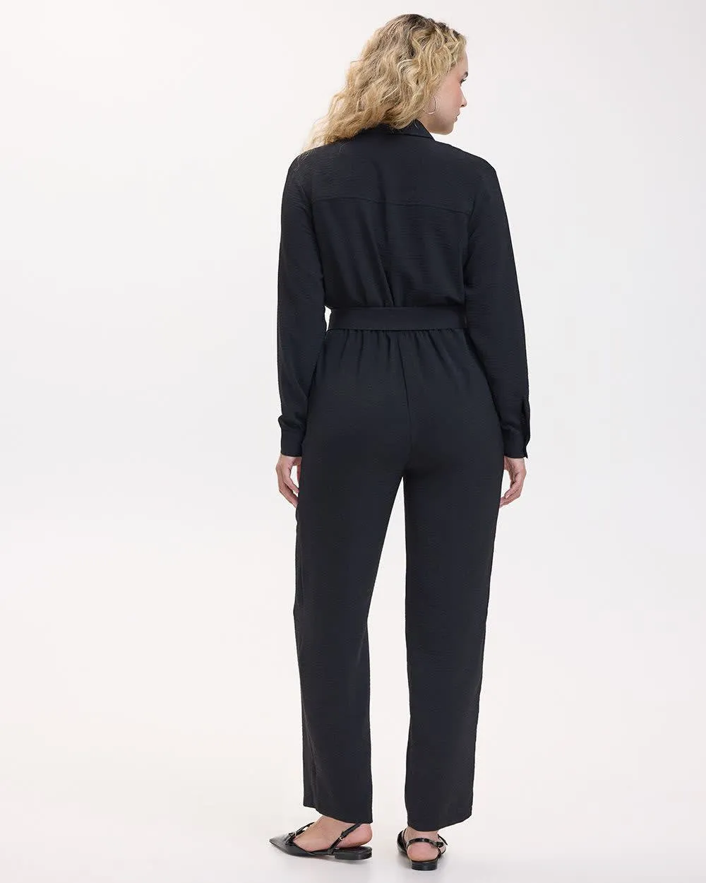 Straight-Leg Long-Sleeve Jumpsuit with Utility Pockets sold by Reitmans product image thumbnail 2