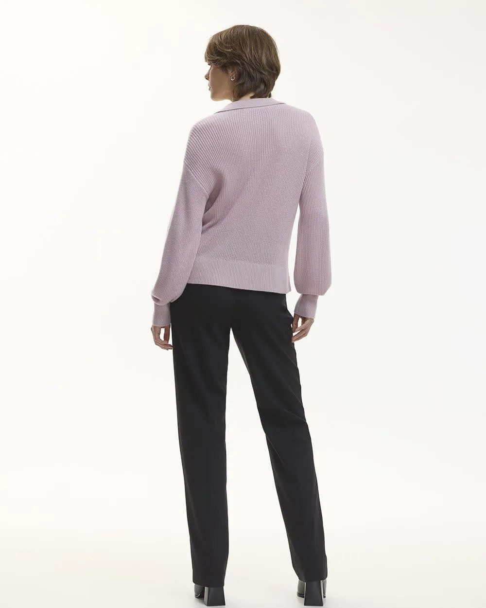 Long-Sleeve Cashmere-Blend Sweater with Johnny Collar sold by Reitmans product image thumbnail 2