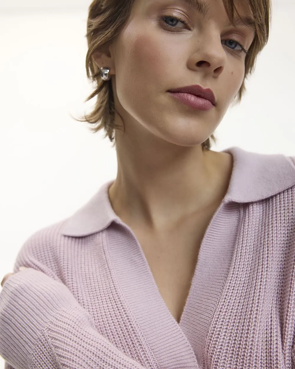 Long-Sleeve Cashmere-Blend Sweater with Johnny Collar sold by Reitmans product image thumbnail 5