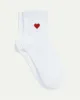 Cotton Crew Socks with Heart sold by Reitmans