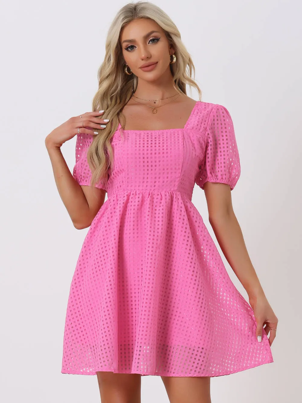 Allegra K- Short Sleeve Square Neck A-Line Dress sold by Reitmans product image thumbnail 2