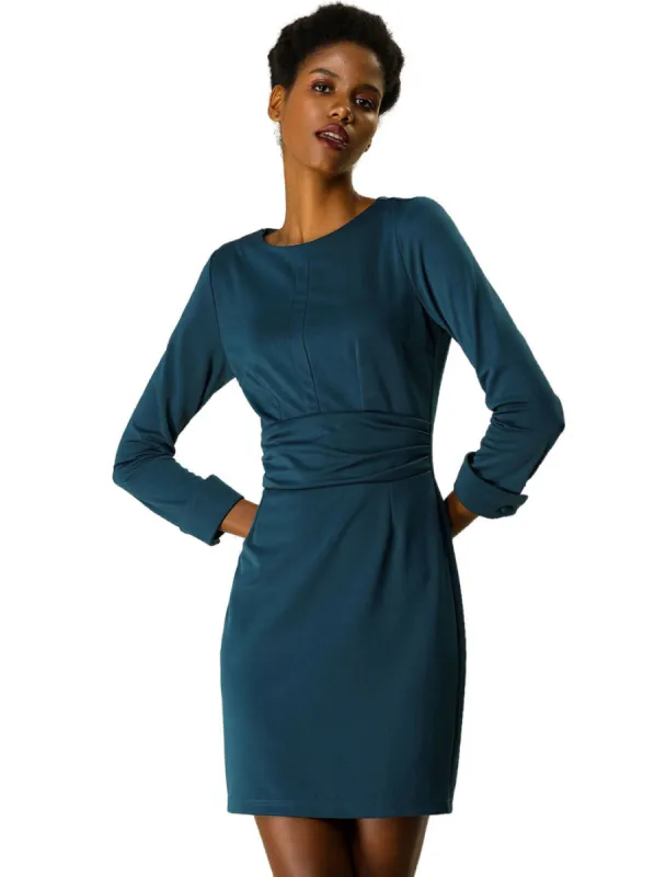 Allegra K- Boat Neck Cinched Waist Sheath Dress sold by Reitmans