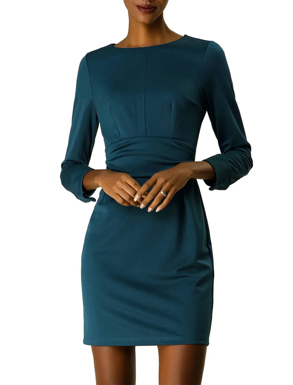 Allegra K- Boat Neck Cinched Waist Sheath Dress sold by Reitmans product image thumbnail 3