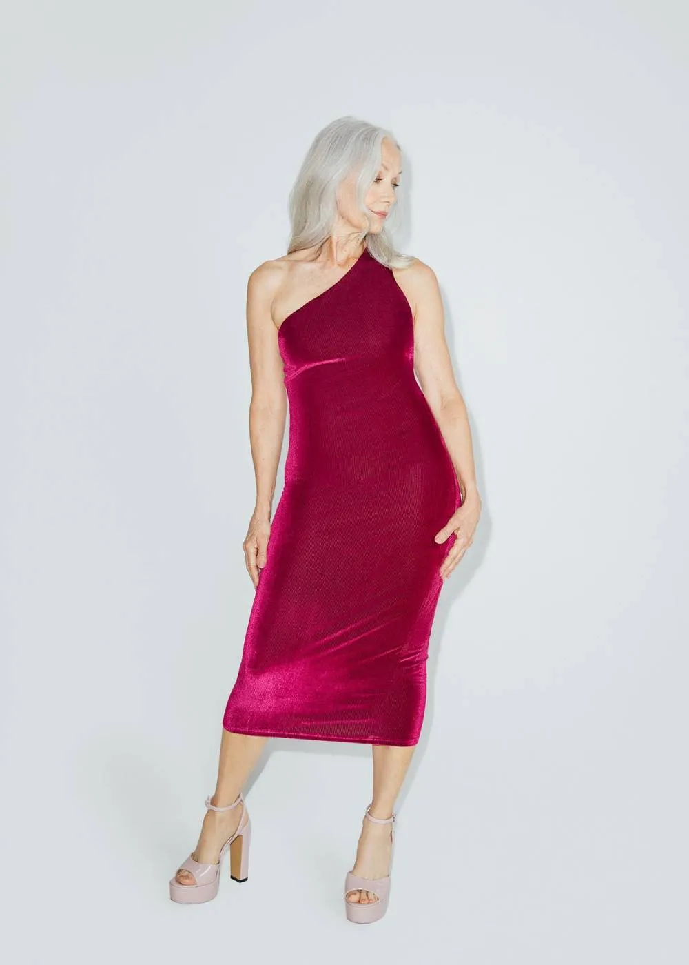 Hilary MacMillan- Velvet One Shoulder Dress sold by Reitmans product image thumbnail 3