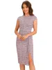 Allegra K - Crewneck Tweed Plaid Bodycon Dress sold by Reitmans
