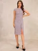 Allegra K - Crewneck Tweed Plaid Bodycon Dress sold by Reitmans
