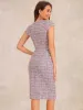 Allegra K - Crewneck Tweed Plaid Bodycon Dress sold by Reitmans