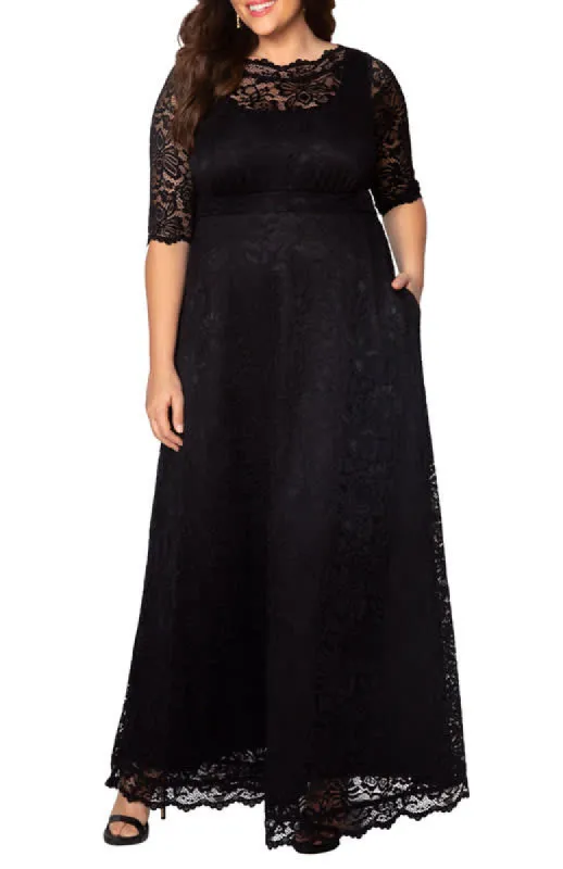 Kiyonna Leona Lace Long Formal Gown (Plus Size) sold by Reitmans