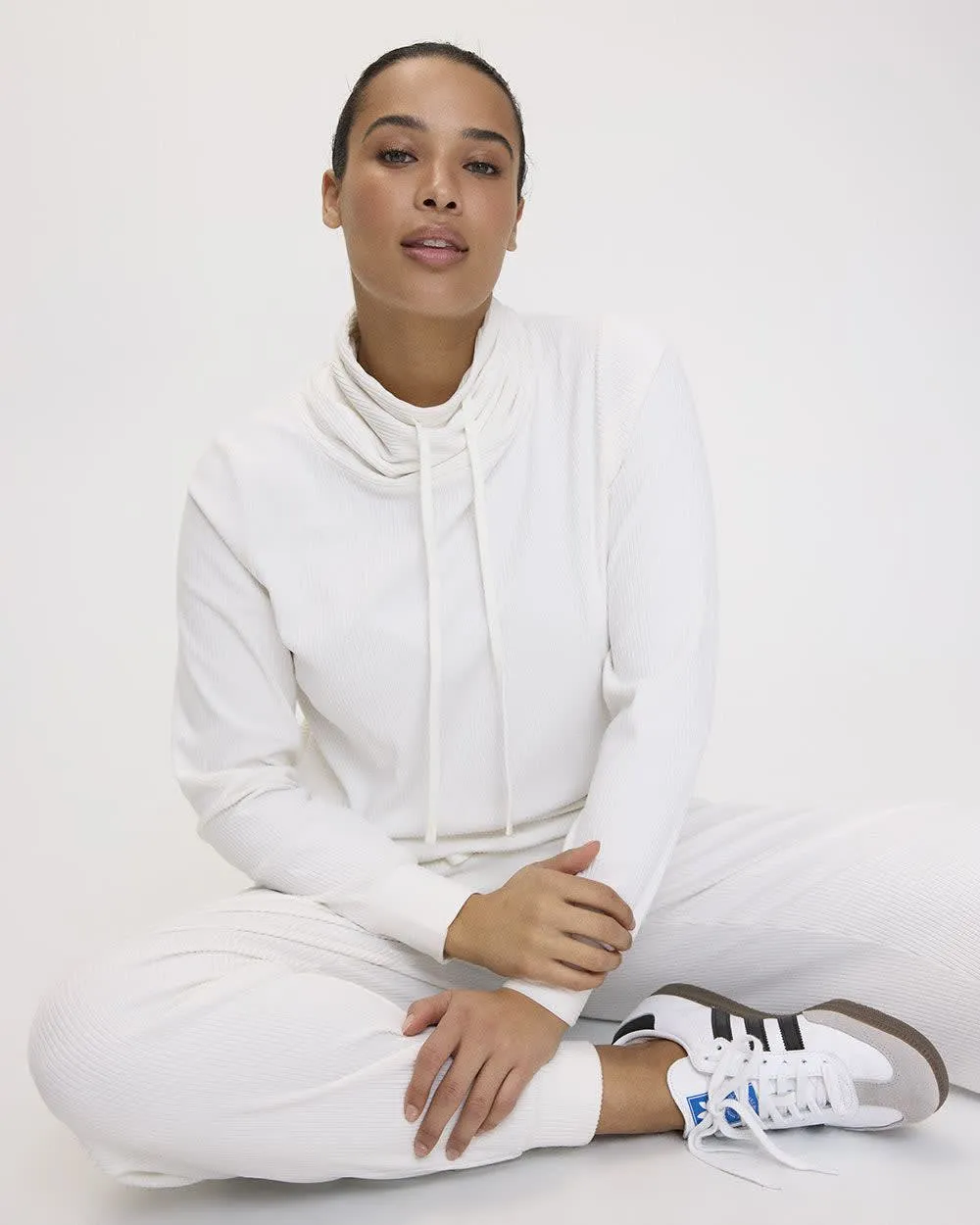 Funnel-Neck Velvet Ottoman-Knit Pullover - Hyba sold by Reitmans product image thumbnail 3