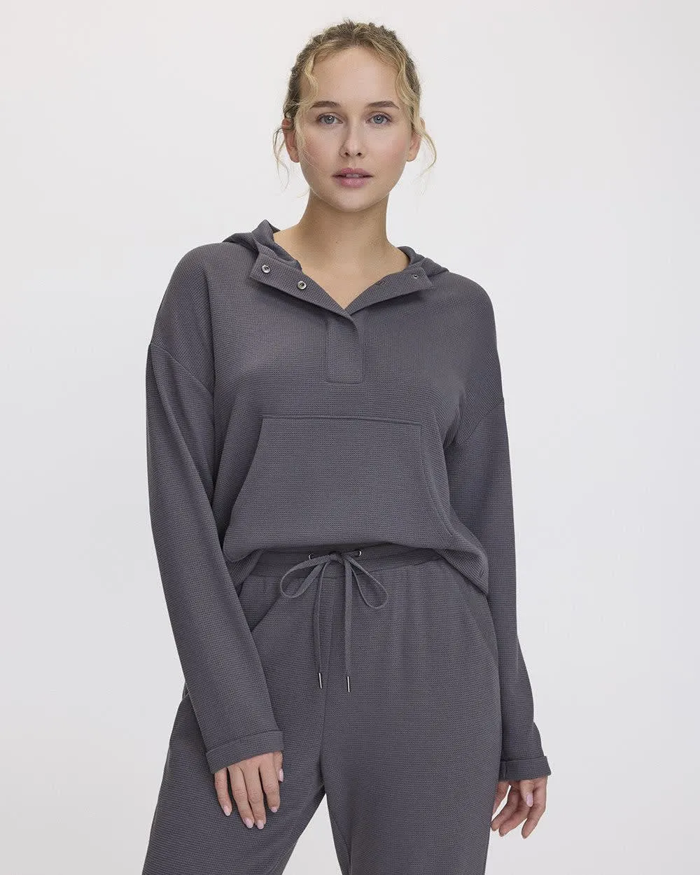 Waffled Hooded Pullover - Hyba sold by Reitmans