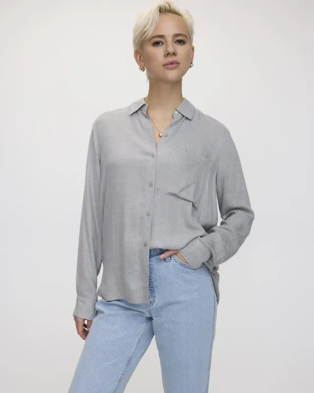 Long-Sleeve Buttoned-Down Blouse sold by Reitmans