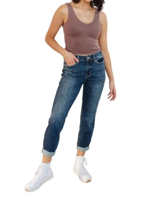 Judy Blue - Midrise Cuffed Boyfriend Jeans sold by Reitmans