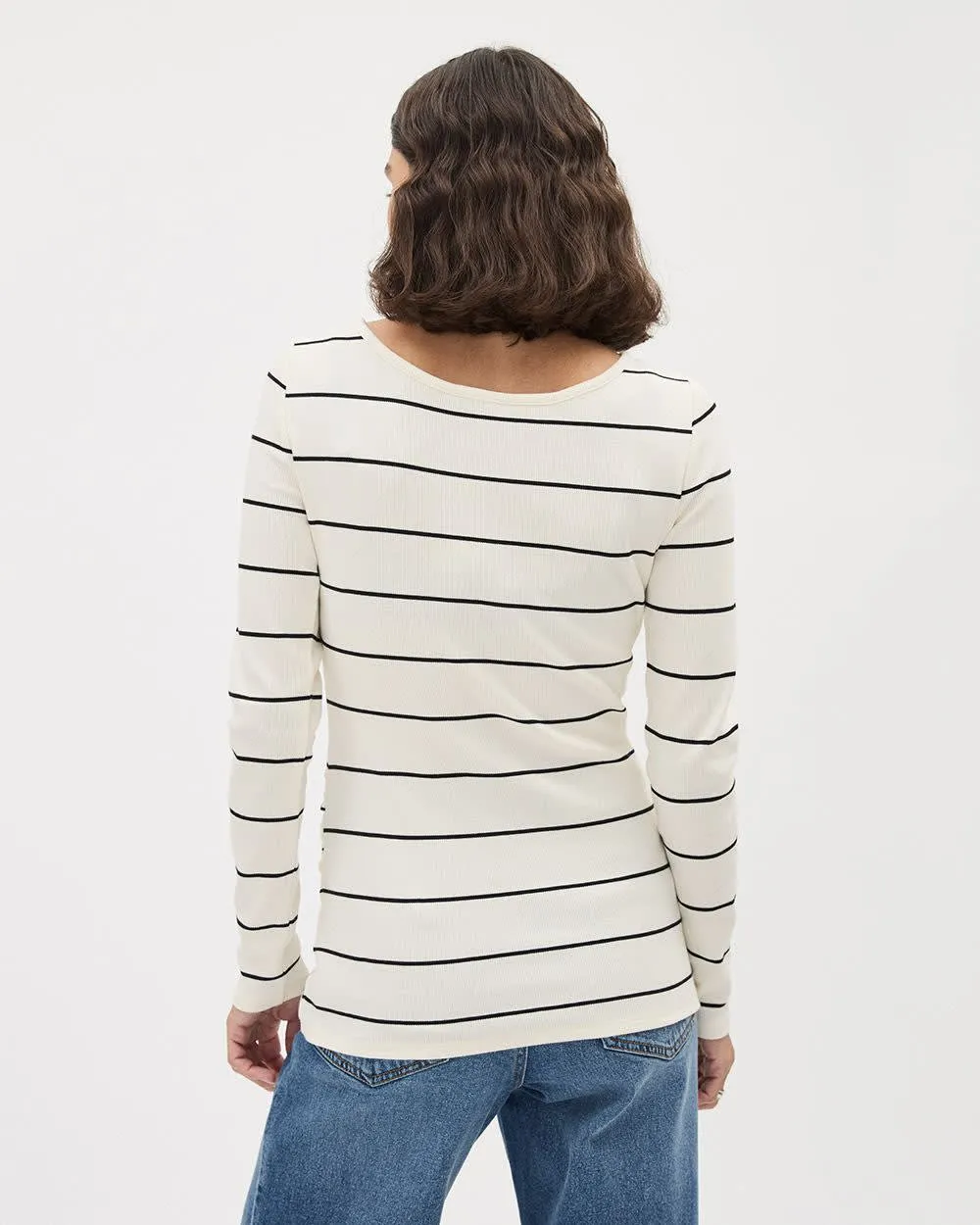 Long-Sleeve Ribbed Top with Side Shirrings - Thyme Maternity sold by Reitmans product image thumbnail 2