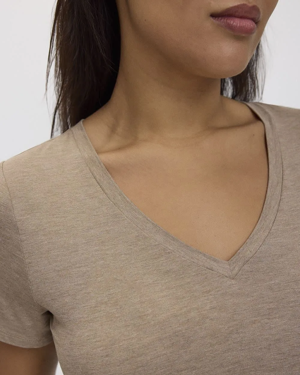 Short-Sleeve V-Neck Tee - R Essentials sold by Reitmans product image thumbnail 4